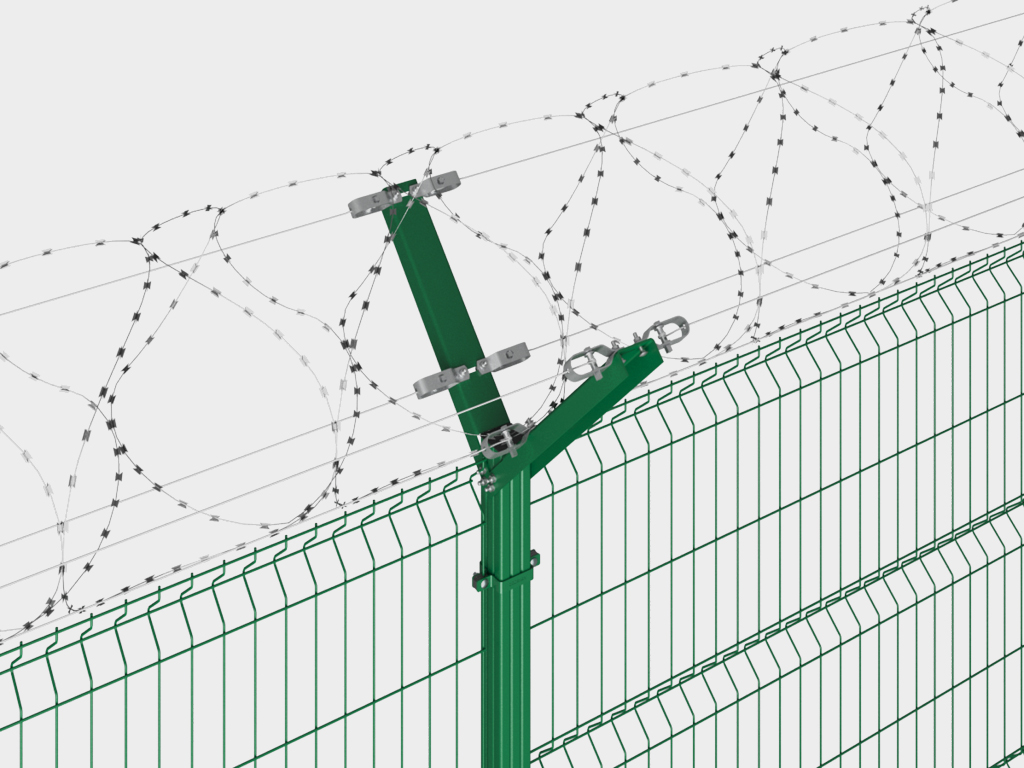 Kuchaytirgich to‘siqlarga har 10-15 m masofada o‘rnatiladi, sim yoki ipni tortish uchun va keyin spiral xavfsizlik to‘sig‘ini o‘rnatish uchun.